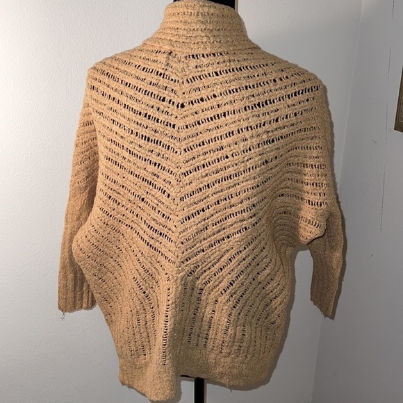 Lucky Brand acrylic/wool blend knit open tan sweater cardigan Sz XS - Picture 4 of 7